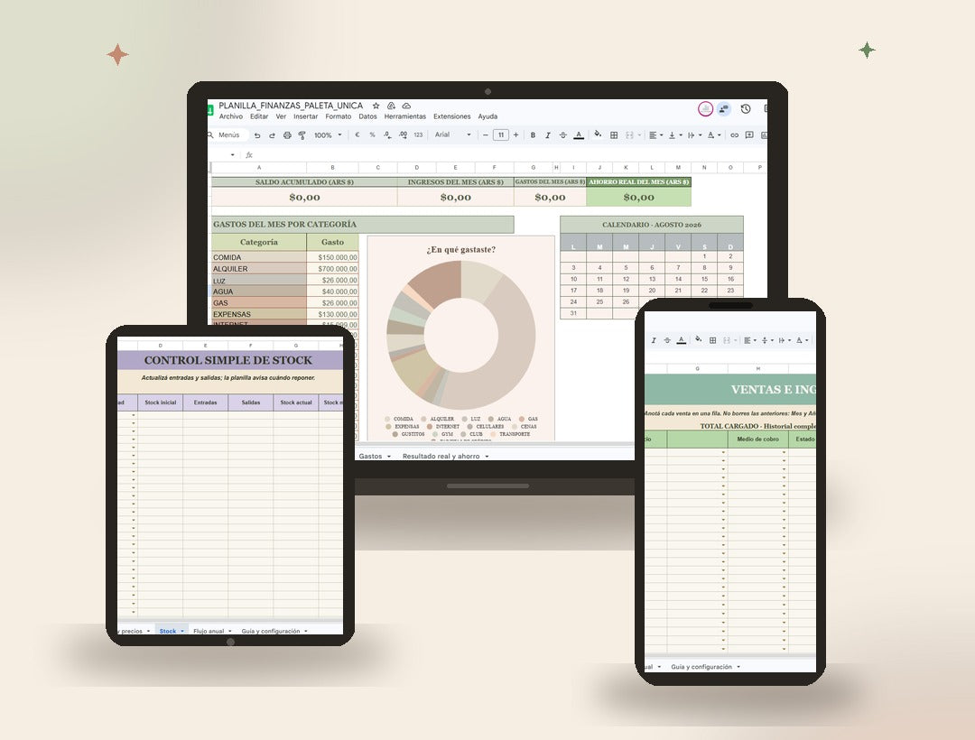 Planilla financiera para emprendedores y negocios